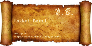 Makkai Betti névjegykártya